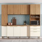 Cozinha Compacta 11 Portas 2 Gavetas Para 1 Forno B126 Nature