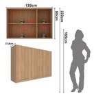 Cozinha Compacta 120cm 2 Peças, 5 Portas E 3 Gavetas Freijó