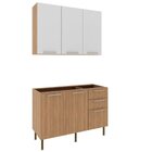 Cozinha Compacta 120cm 2 Peças, 5 Portas E 3 Gavetas Freijó/b