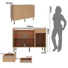 Cozinha Compacta 120cm 2 Peças, 5 Portas E 3 Gavetas Freijó/b
