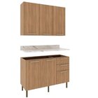 Cozinha Compacta 120cm 3 Peças, 5 Portas E 3 Gavetas Freijó