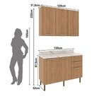Cozinha Compacta 120cm 3 Peças, 5 Portas E 3 Gavetas Freijó