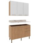 Cozinha Compacta 120cm 3 Peças, 5 Portas E 3 Gavetas Freijó/b