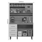 Cozinha Compacta 120cm 5 Portas 3 Gavetas Milão P14 Malbec/av