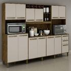 Cozinha Compacta 12 Portas Ágata Valdemóveis - Ipê/off White