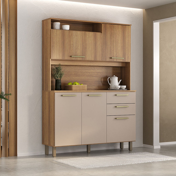 Cozinha Compacta 130 70cm 5 Portas E 2 Gavetas Com Tampo 352