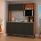 Cozinha Compacta 155 Cm Sem Tampo 1 Gaveta 5 Portas Freijo/gr