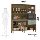 Cozinha Compacta 165,40cm 7 Portas E 2 Gavetas Com Tampo 353