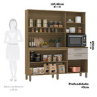 Cozinha Compacta 165,40cm 7 Portas E 2 Gavetas Com Tampo 353