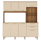 Cozinha Compacta 8 Portas 2 Gavetas 182,1x200x54,5cm Madeira Carvalho 354 Luciane