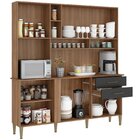 Cozinha Compacta 182cm Com Espelho 6 Portas 2 Gavetas Nicole