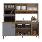 Cozinha Compacta 185 Cm Largura Zafira Nogal/grey