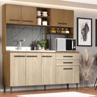 Cozinha Compacta 185 Cm Tais Com Pilastra Em Aço Xingu/aragua