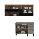 Cozinha Compacta 1 Balcão Para Pia 1 Armário Aéreo Caiena The