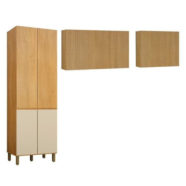 Cozinha Compacta 1 Paneleiro E 2 Armários Aéreos Dakota Cinam