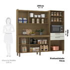 Cozinha Compacta 200cm 10 Portas E 2 Gavetas Com Tampo 355 Lu