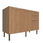 Cozinha Compacta 200cm 3 Peças, 6 Portas E 5 Gavetas Freijó/b