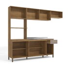 Cozinha Compacta 8 Portas e 1 Gaveta 258x210x52cm Madeira Nogueira Fendi Kappesberg