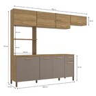Cozinha Compacta 8 Portas e 1 Gaveta 258x210x52cm Madeira Nogueira Fendi Kappesberg
