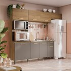 Cozinha Compacta 8 Portas e 1 Gaveta 258x210x52cm Madeira Nogueira Fendi Kappesberg