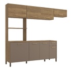 Cozinha Compacta 8 Portas e 1 Gaveta 258x210x52cm Madeira Nogueira Fendi Kappesberg