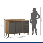 Cozinha Compacta 2 Armários Aéreos E 1 Balcão Salvador Cinamo