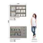 Cozinha Compacta 2 Peças 100% Mdf Americana Cinza