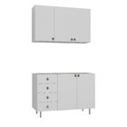 Cozinha Compacta 2 Peças 100% Mdf Bp 1 Balcão 1 Aereo Maranel