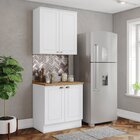 Cozinha Compacta 2 Peças 100% Mdf Com Tampo Americana Branco