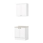 Cozinha Compacta 2 Peças 100% Mdf Com Tampo Americana Branco