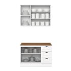Cozinha Compacta 2 Peças 100% Mdf Com Tampo Americana Branco