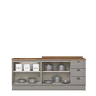 Cozinha Compacta 2 Peças 100% Mdf Com Tampo Americana Cinza/n