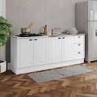 Cozinha Compacta 2 Peças 100% Mdf Com Tampo Para Cooktop Amer