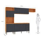 Cozinha Compacta 2 Peças 198cm X 240cm Malu Cinamomo/grafite