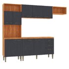 Cozinha Compacta 2 Peças 198cm X 240cm Malu Cinamomo/grafite