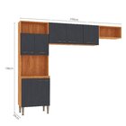 Cozinha Compacta 2 Peças 198cm X 240cm Malu Cinamomo/grafite