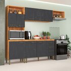 Cozinha Compacta 2 Peças 198cm X 240cm Malu Cinamomo/grafite