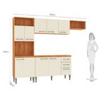 Cozinha Compacta 2 Peças 198cm X 240cm Malu Cinamomo/off White