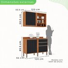 Cozinha Compacta 2 Peças 3 Portas 2 Gavetas Pérola Cinamomo/p