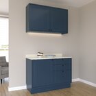 Cozinha Compacta 2 Peças 3 Portas 3 Gavetas Sevilha Azul Ório