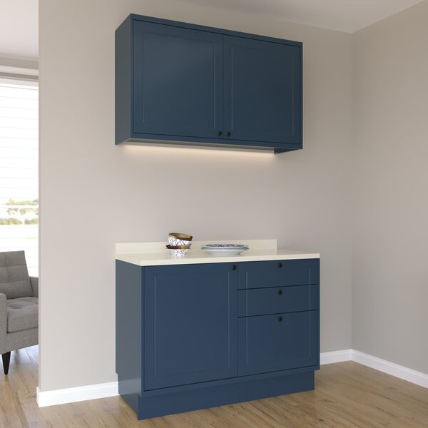 Cozinha Compacta 2 Peças 3 Portas 3 Gavetas Sevilha Azul Ório