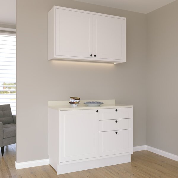 Cozinha Compacta 2 Peças 3 Portas 3 Gavetas Sevilha Branco Ár