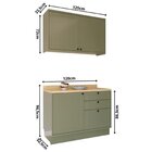 Cozinha Compacta 2 Peças 3 Portas 3 Gavetas Sevilha Verde Hil