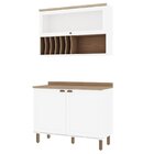 Cozinha Compacta 2 Peças 3 Portas Balcão 120cm Tampo Mdf Ilum