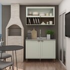 Cozinha Compacta 2 Peças 3 Portas Balcão 120cm Tampo Mdf Ilum