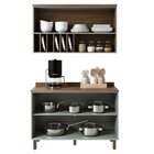 Cozinha Compacta 2 Peças 3 Portas Balcão 120cm Tampo Mdf Ilum