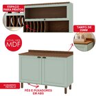 Cozinha Compacta 2 Peças 3 Portas Balcão 120cm Tampo Mdf Ilum