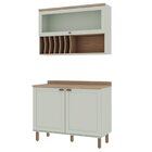 Cozinha Compacta 2 Peças 3 Portas Balcão 120cm Tampo Mdf Ilum