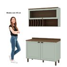 Cozinha Compacta 2 Peças 3 Portas Balcão 120cm Tampo Mdf Ilum