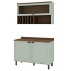 Cozinha Compacta 2 Peças 3 Portas Balcão 120cm Tampo Mdf Ilum